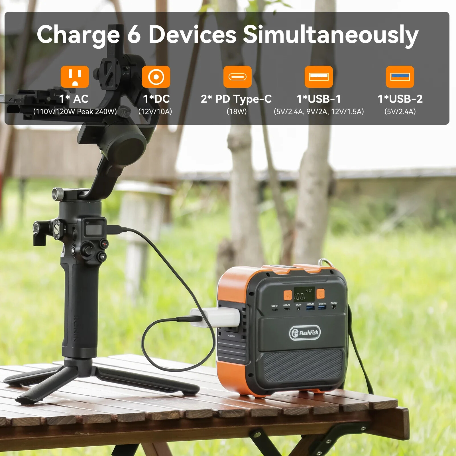98Wh/26800mAh 120W Portable Power Station Mobile Supply Solar Generators Battery