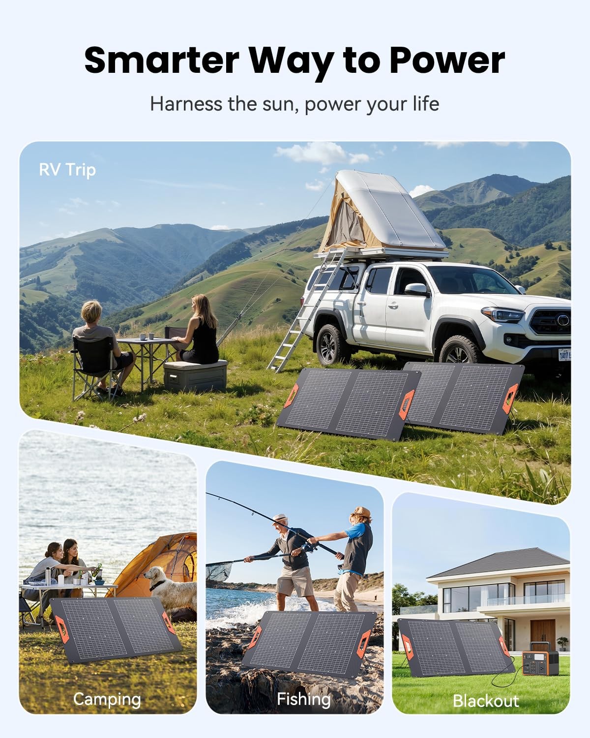 SOLUPUP 100W Portable Solar Panel for Power Station 24% Efficiency Bifacial …