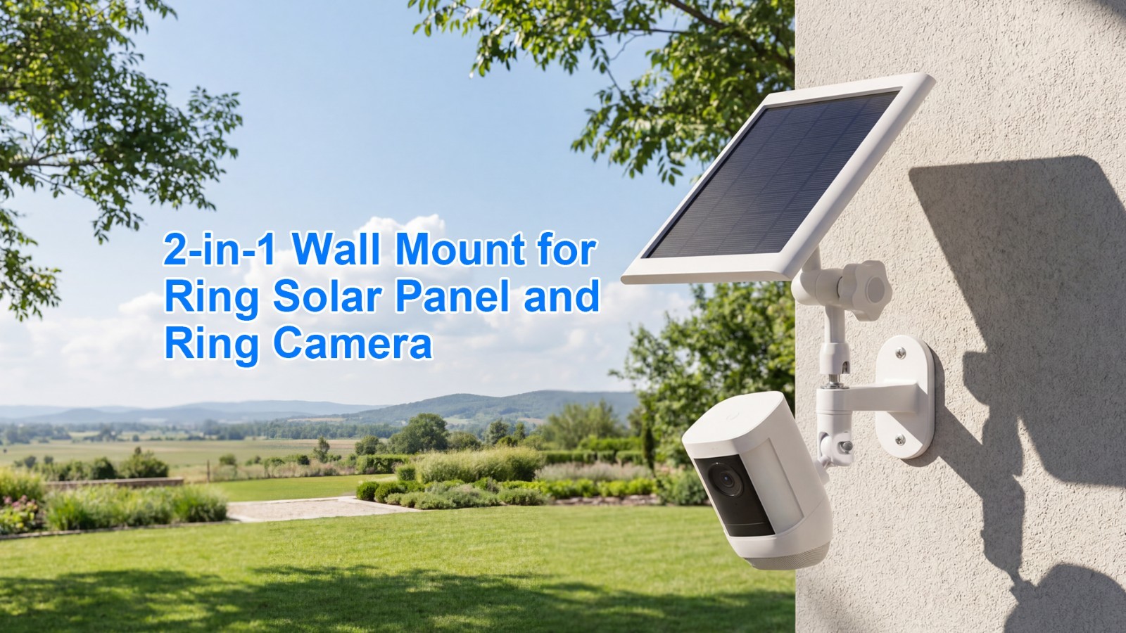 Wall Mount Solar Panel Holder for Ring Stick Up Cam Battery Spotlight Plus Pro