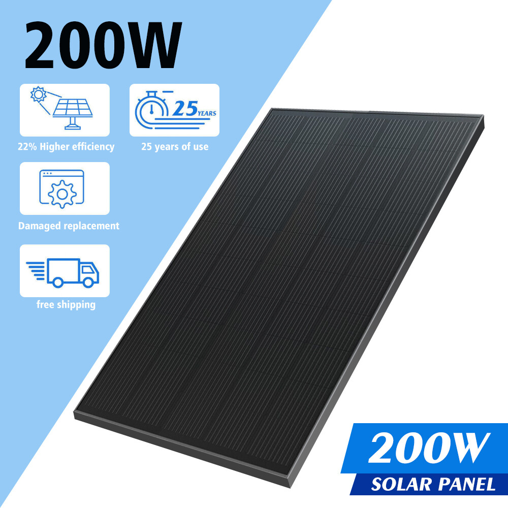 200W Watt 12V Monocrystalline Solar Panel RV Camping Home Off Grid Caravan Boat