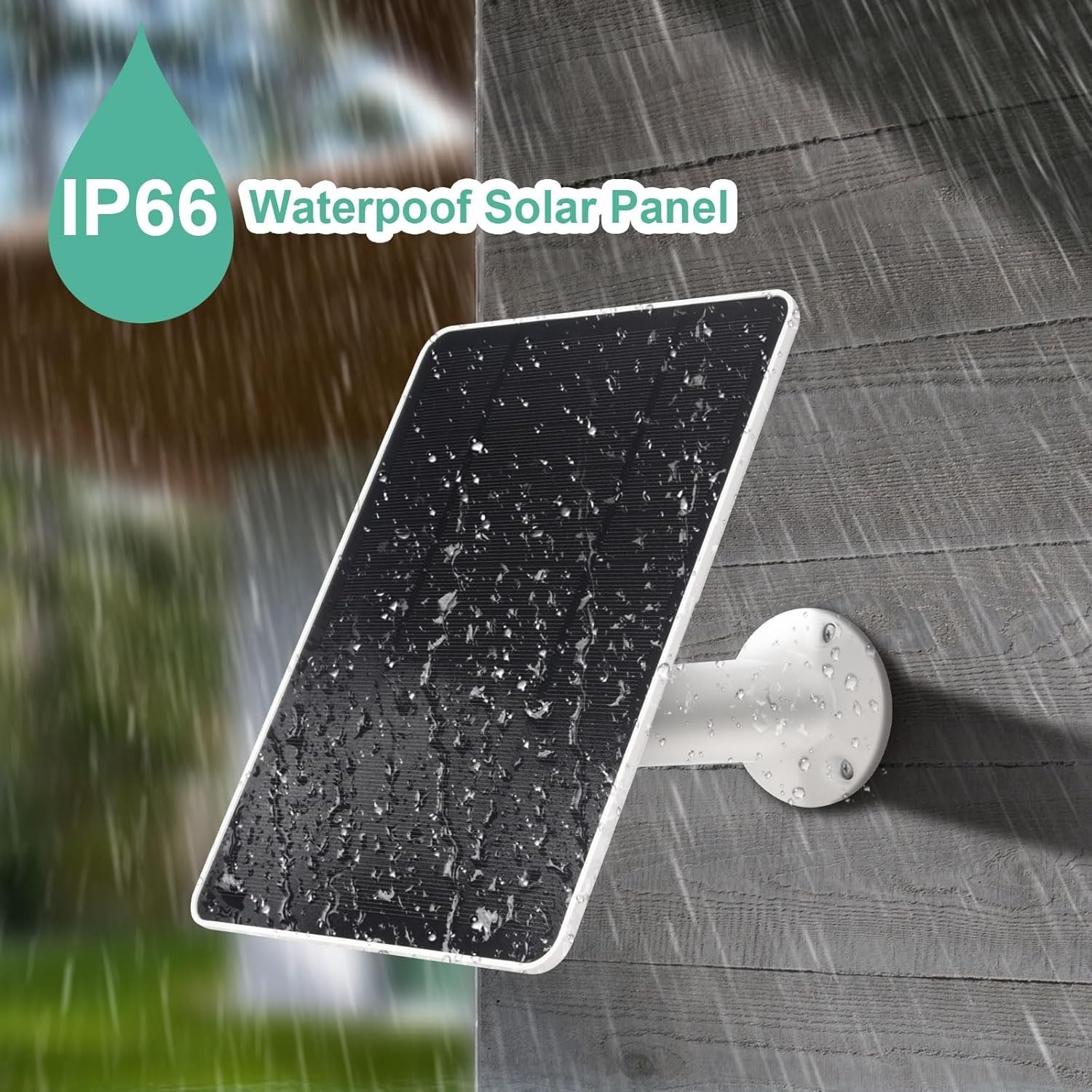 USB Solar Panel for Ring Camera – Type-C Solar Panel Charger 5V 6W with 10Ft Wat