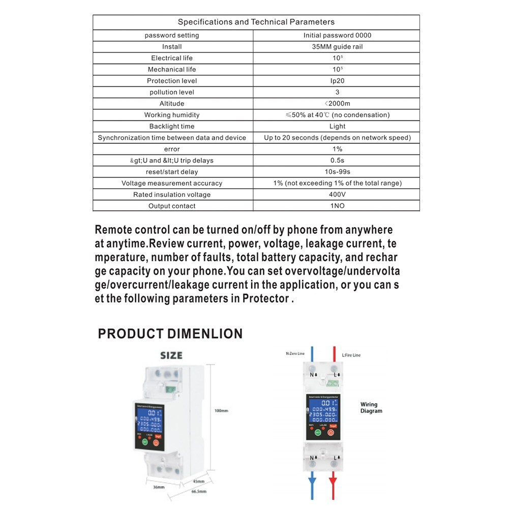 Comprehensive PV Smart Circuit Breaker 80A with User Friendly App Access