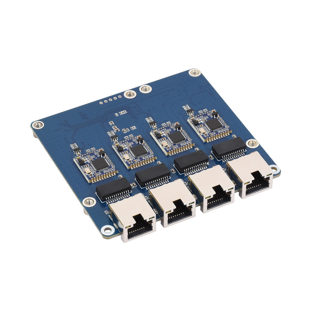 4-Port Gigabit Ethernet Adapter Board for Raspberry Pi 5 91.5mm x 85mm Size