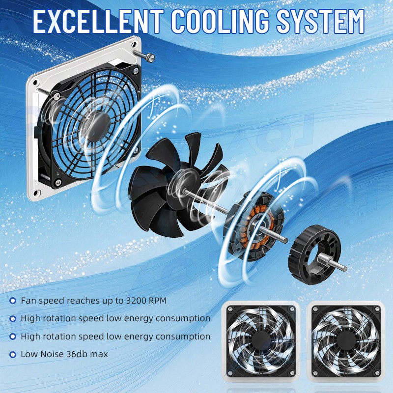 30W Solar Panel Exhaust Fan Kit for Chicken Coops Greenhouses Sheds Pet Houses