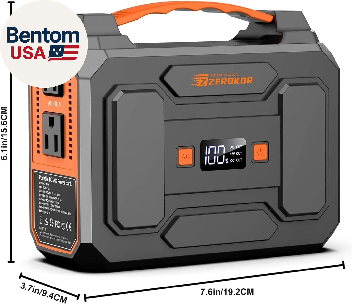 Portable Power Station with Foldable 40W Solar Panel, 100W Solar Powered Generat