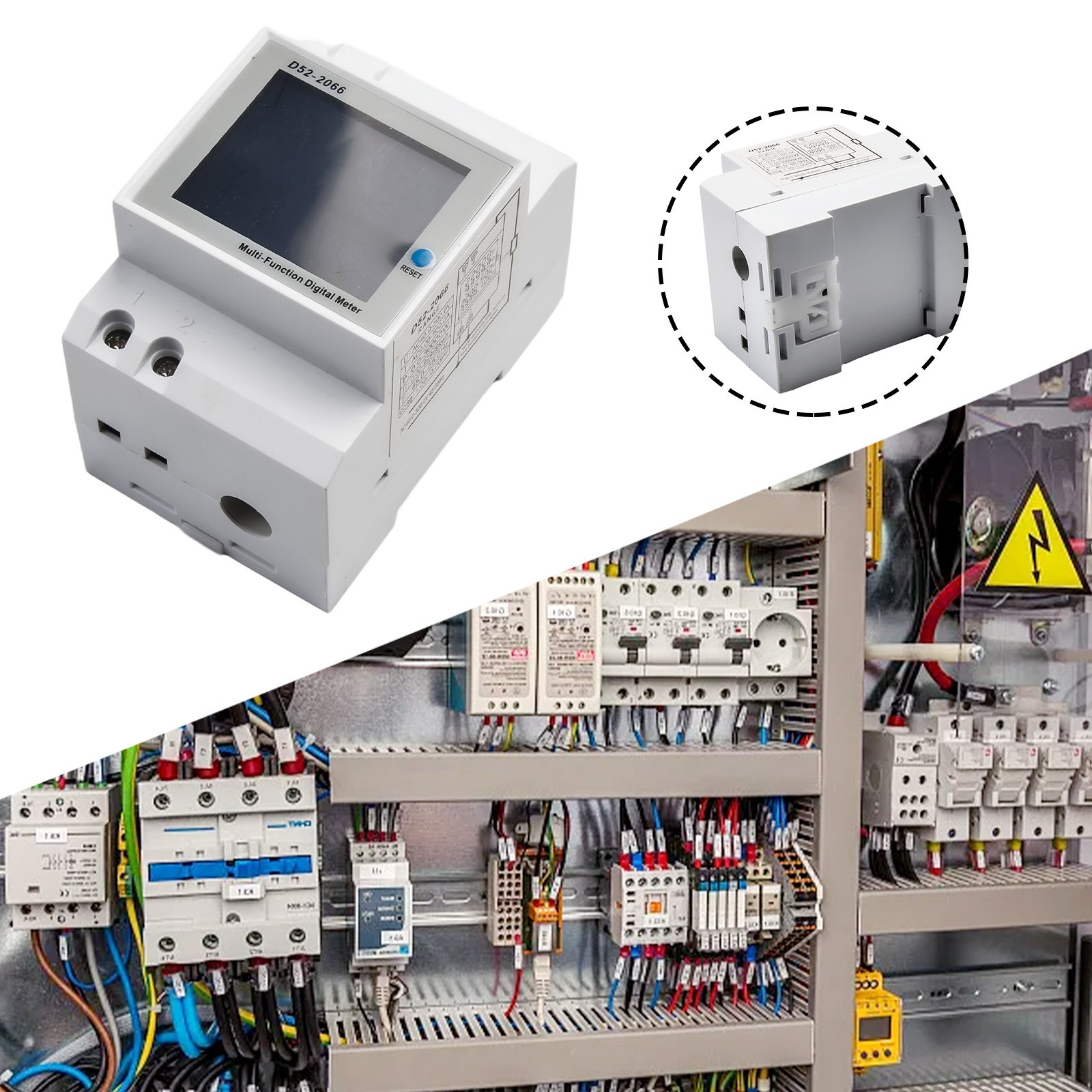 High Precision 100A DIN Rail AC Power Meter With Integrated Current Transformer