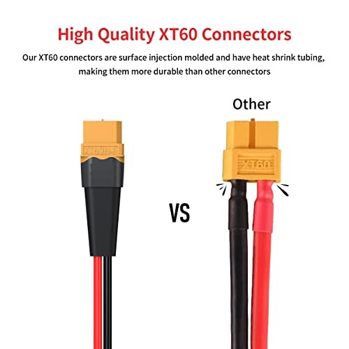 12AWG XT60 Extension Cable 2 6 10 20 35 50 75 2FT 12AWG XT60 Extension Cable
