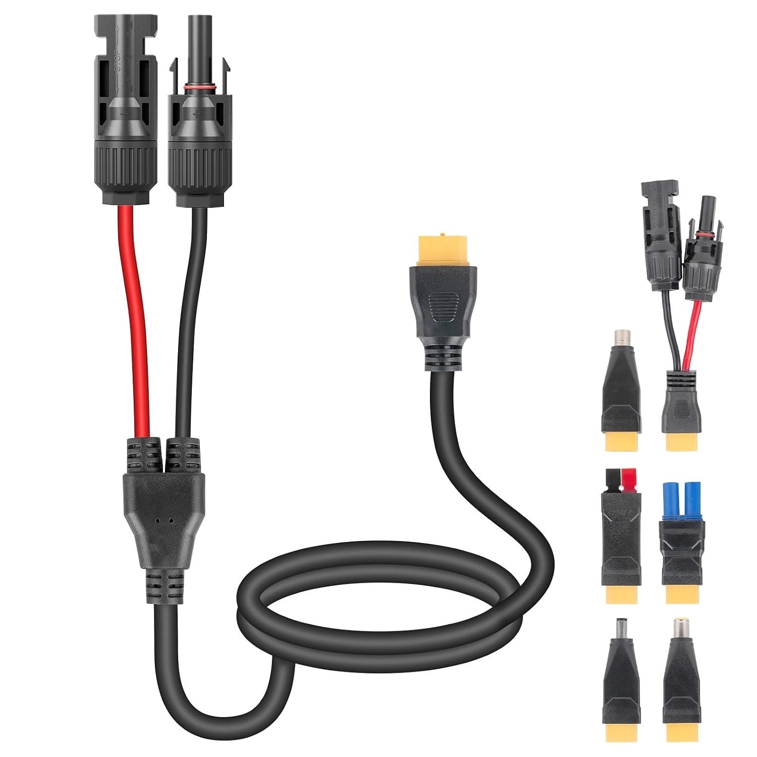 6-in-1 Solar Panel Connector Cable Kit, 14AWG Heavy-Duty Weatherproof Extensi…