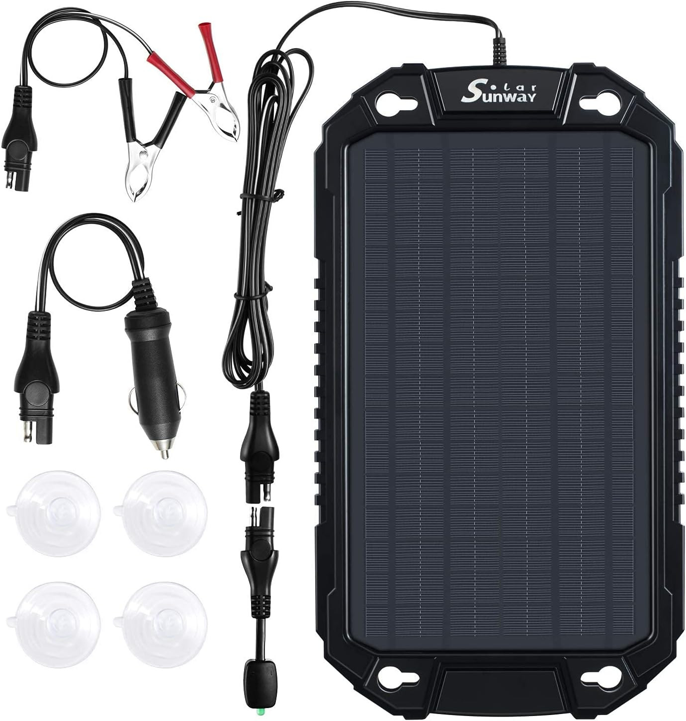Car Battery Trickle Charger & Maintainer 12Volt 8W Solar Panel Power Charger Kit