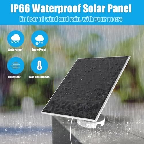 6W Solar Panel for Nest Camera – Outdoor/Indoor Solar Charger, 13ft Cable, IP66