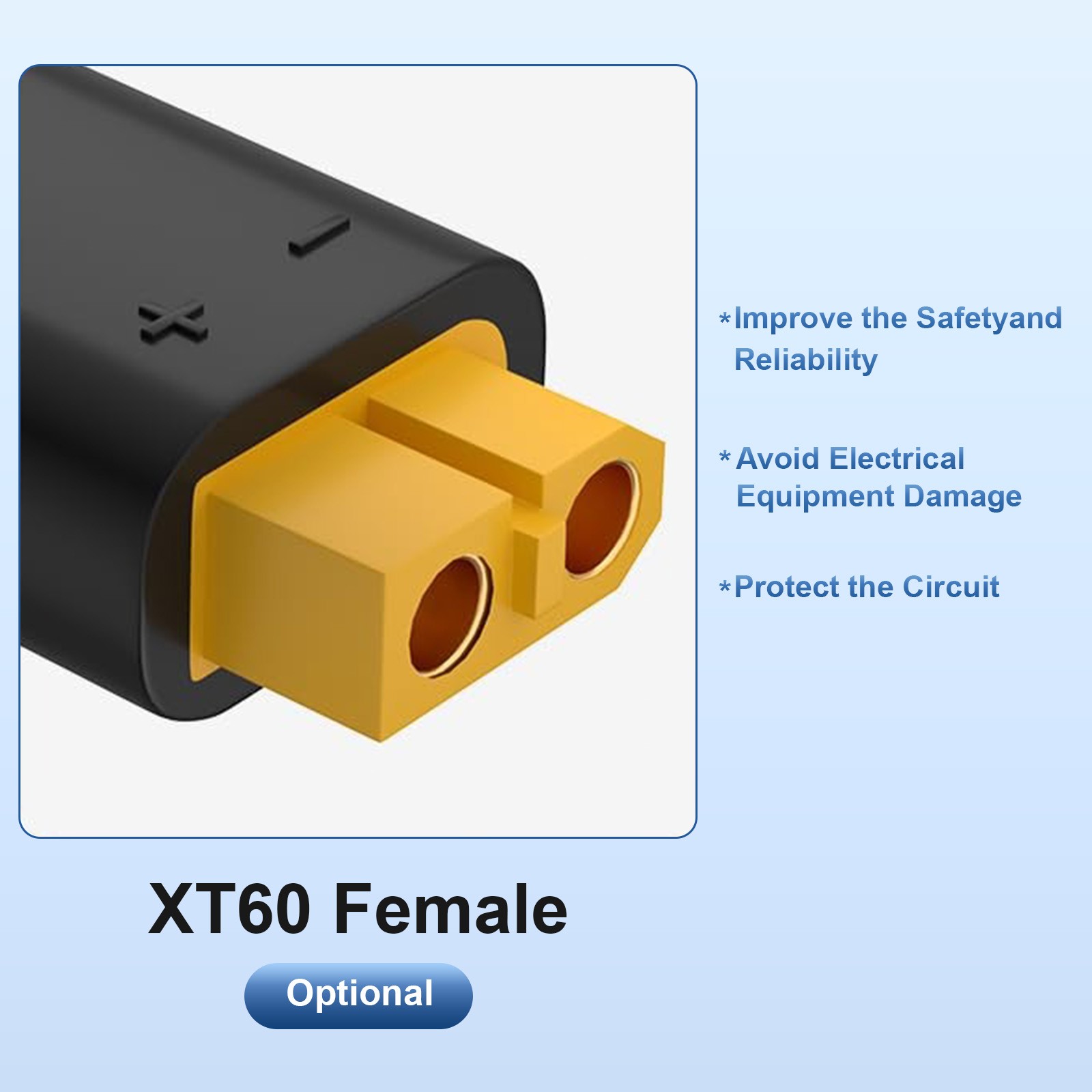 XT60 Female to M8 O Ring Eyelet Terminal Plug Connector Cable 10AWG Charger