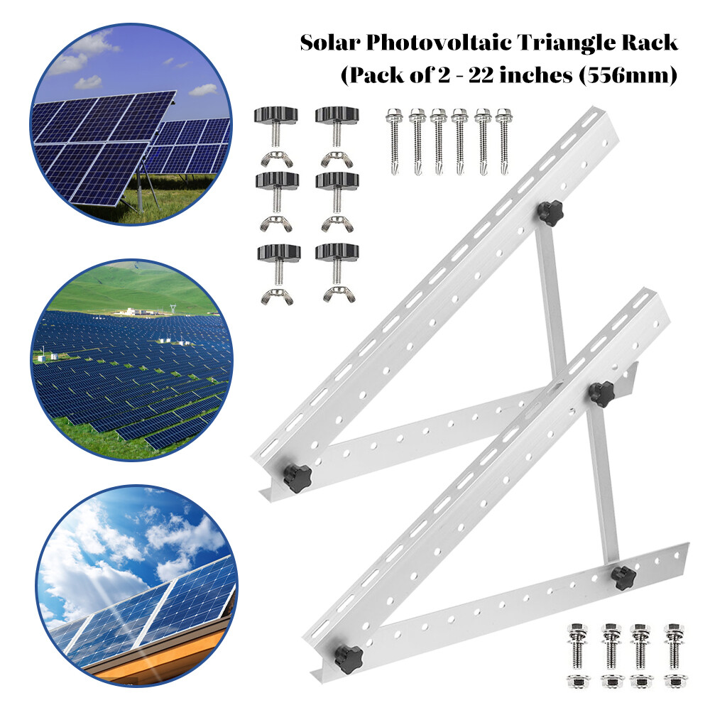 Adjustable Solar Panel Tilt Mounting Rack Bracket (1/2Set) Roof RV Boat Off-Grid
