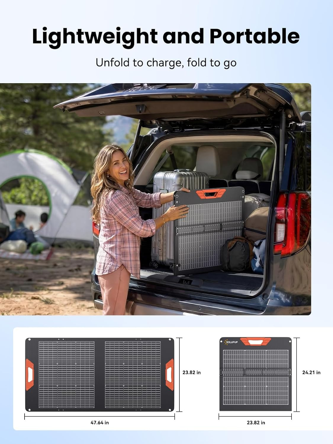 100W Portable Solar Panel for Power Station – 24% Efficiency Bifacial Solar Pane