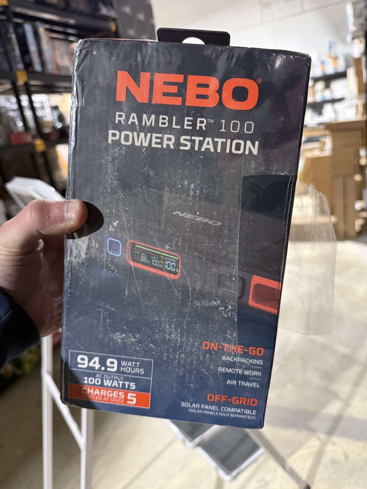 NEBO RAMBLER 100 PORTABLE POWER STATION, 94.4WH, 5-WAY OUTPUT, 100W AC A/B