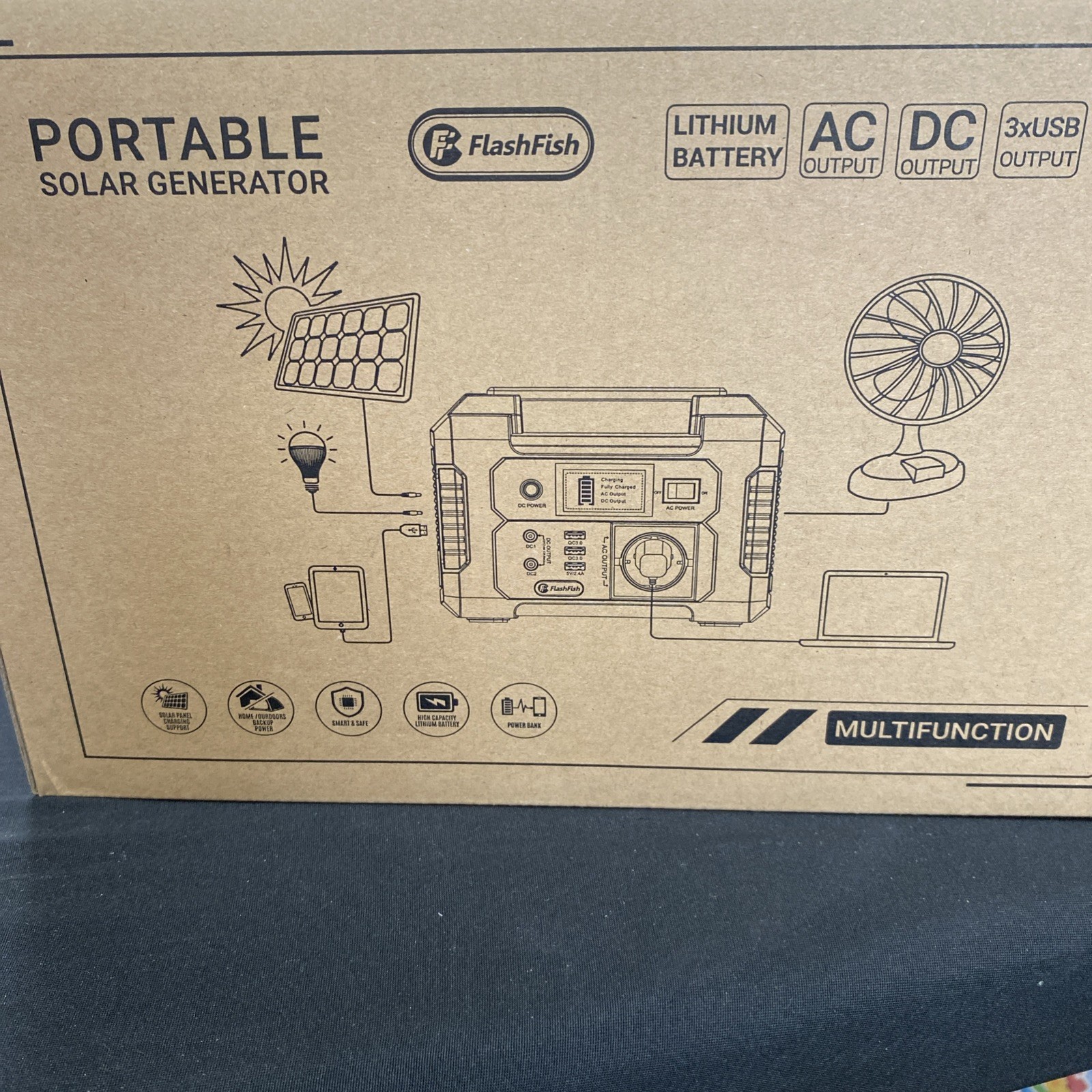 Flashfish 200W Portable Power Station, 40800mAh Solar Generator, E200/i