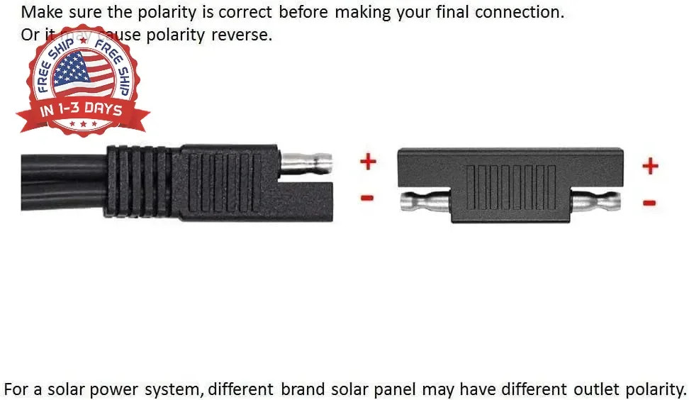 Sunway Solar SAE Polarity Reverse Adapter Connectors for SAE Quick Disconnect Ex