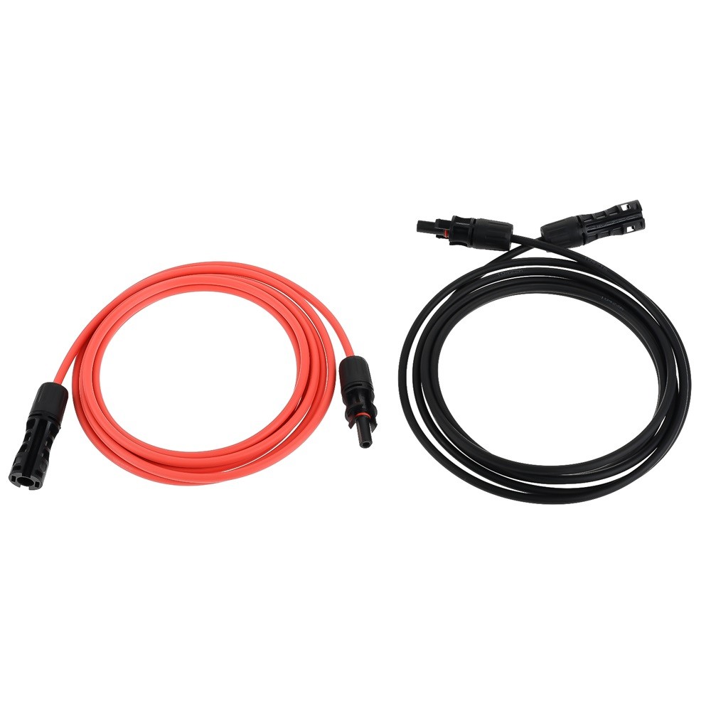 Red/Black 10Ft 12AWG 1500V Solar Extension Cable with Female and Male Connectors