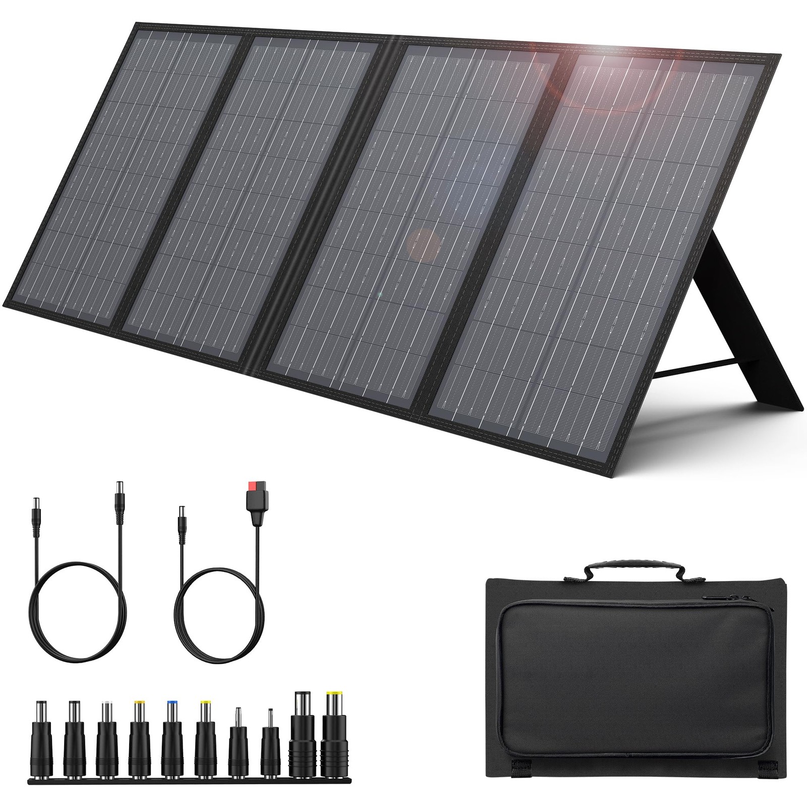 ENGINSTAR 60W Foldable Solar Panel Charger with 18V DC Outlet for Portable Po…