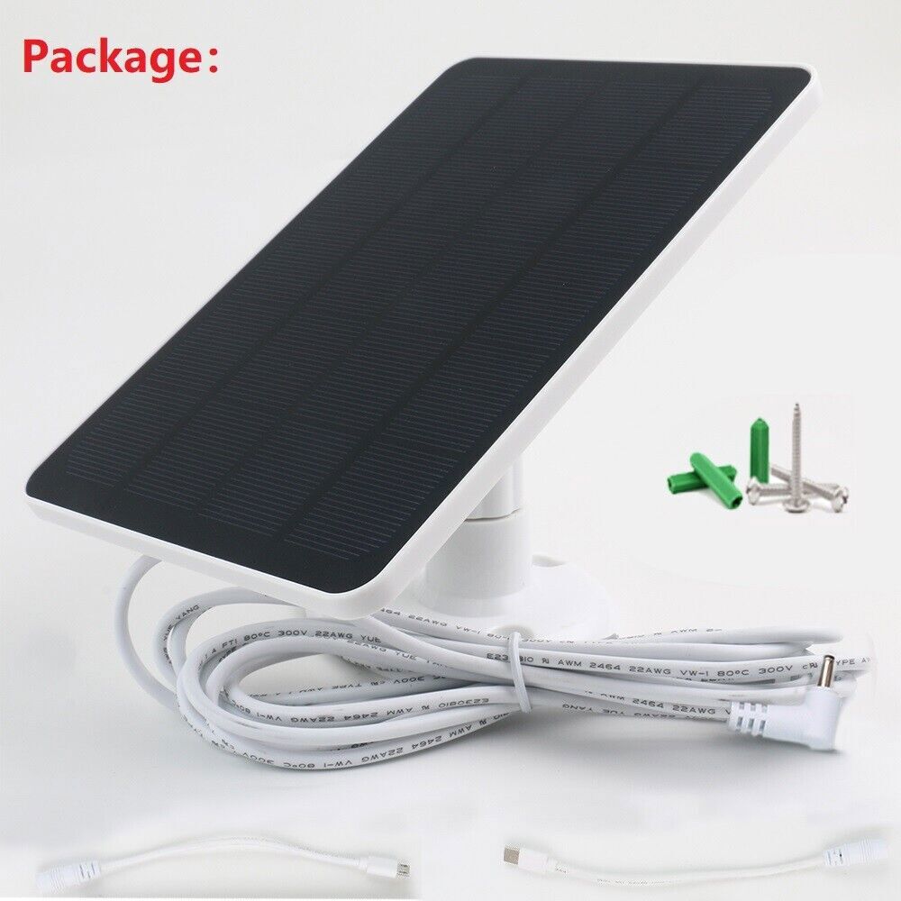Solar Panel Charger Ring Spotlight Stick Up Camera Doorbell Solar Charger DC/USB