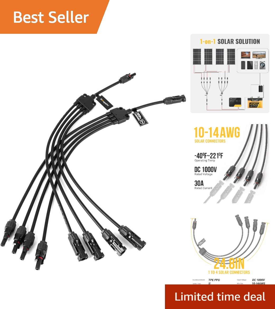 Easy-Install Extra Long Parallel Solar Connectors M/FFFF and F/MMMM – Rated