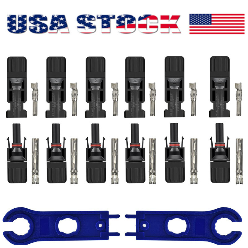 24/12PCS Solar Panel Cable Wire Connectors Crimper PV Crimping Pliers Tool Set