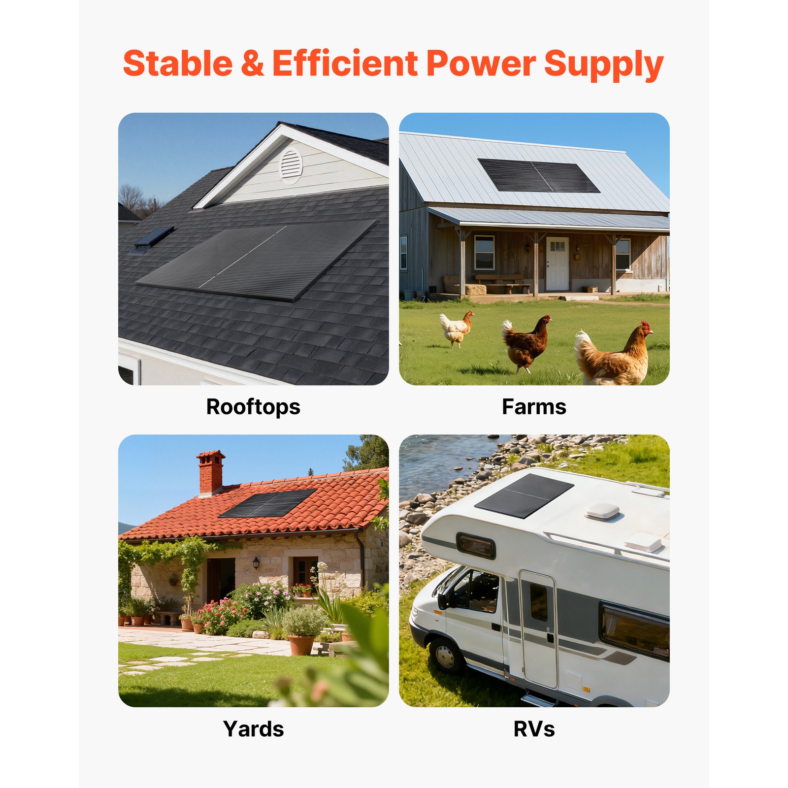 Uimoso 2PCS 400W Monocrystalline Solar Panels with MC4 Connectors&Durable Frame