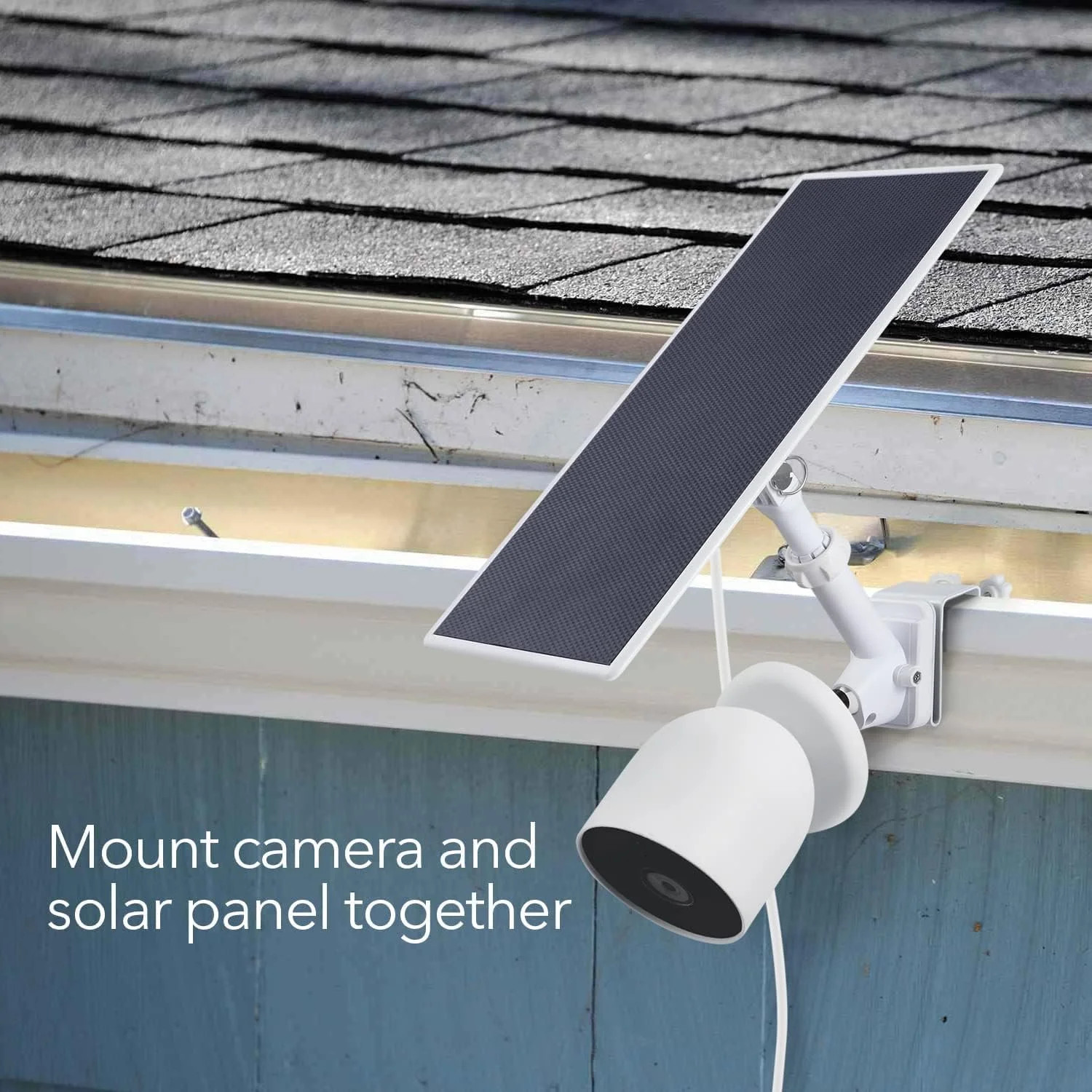 Wasserstein Gutter Mount for Google Nest Cam (Battery) & Solar Panel (Camera & S
