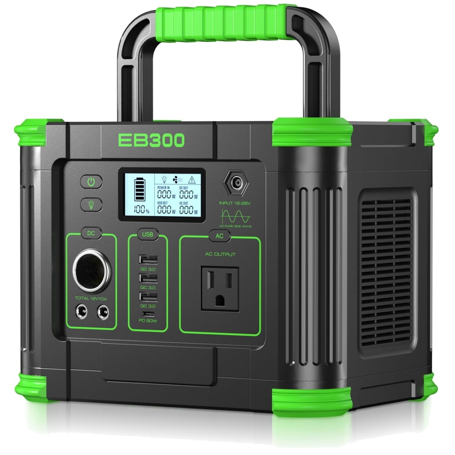 Portable Power Station 330W: Solar Generator with 60W USB-C