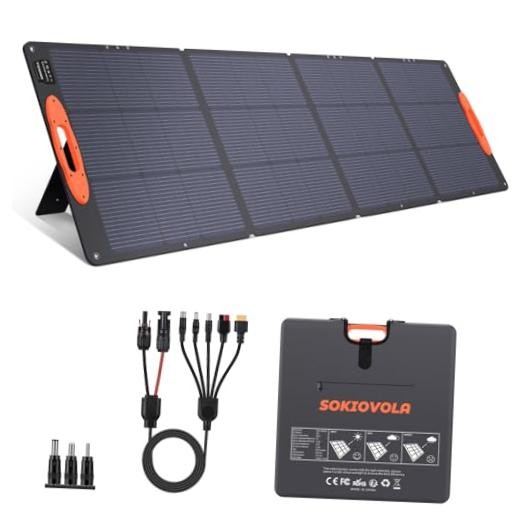 N-Type 16BB 220W Portable Solar Panel for EF/Jackery/Bluetti/Anker 220 Orange