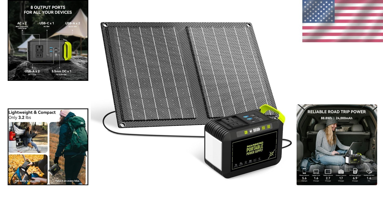 Reliable 88.8Wh Solar Generator with Dual Ports – Perfect for Home Backup & RV