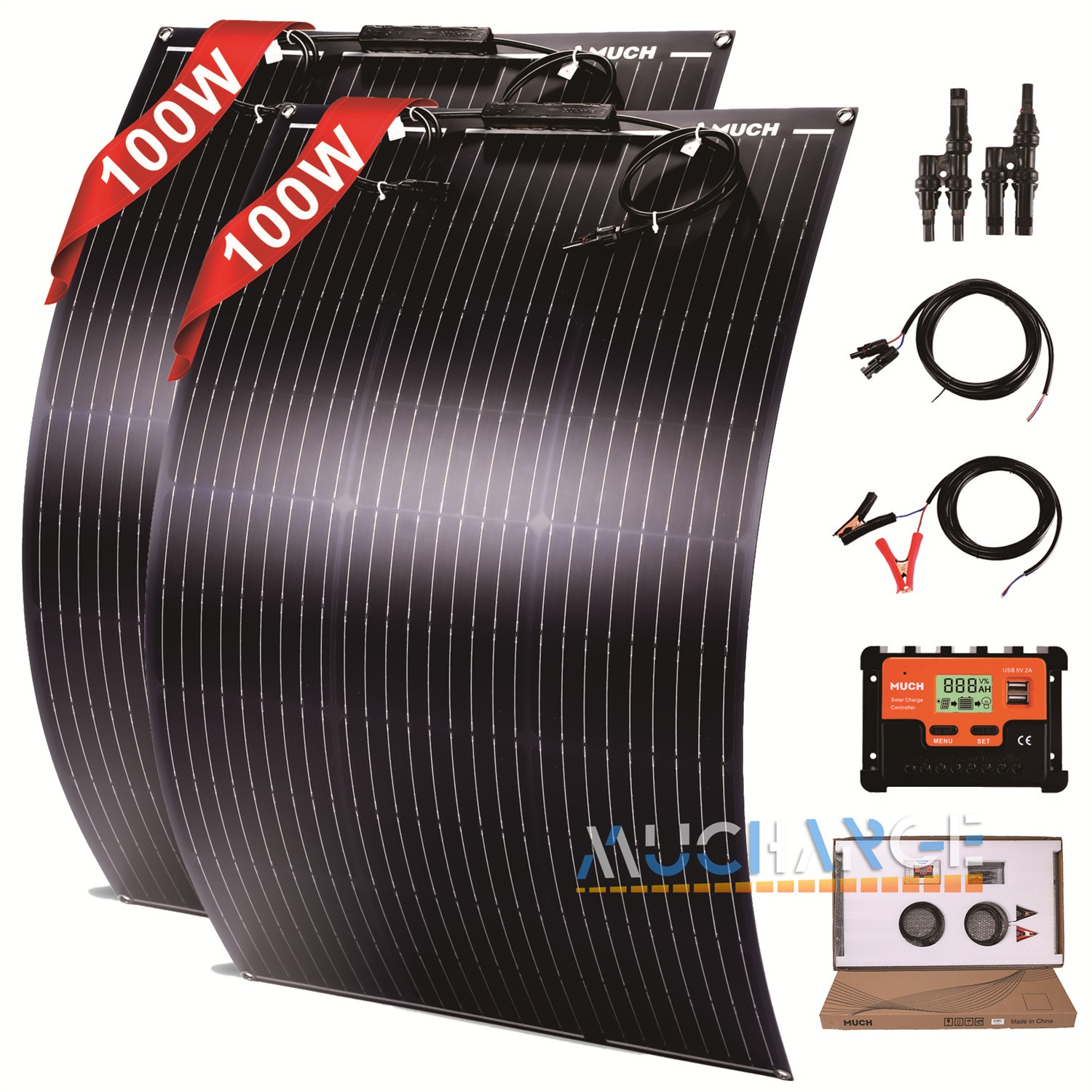 New Flexible Solar Panel Kits 400W Portable 12V 24V Monocrystalline Home Camper