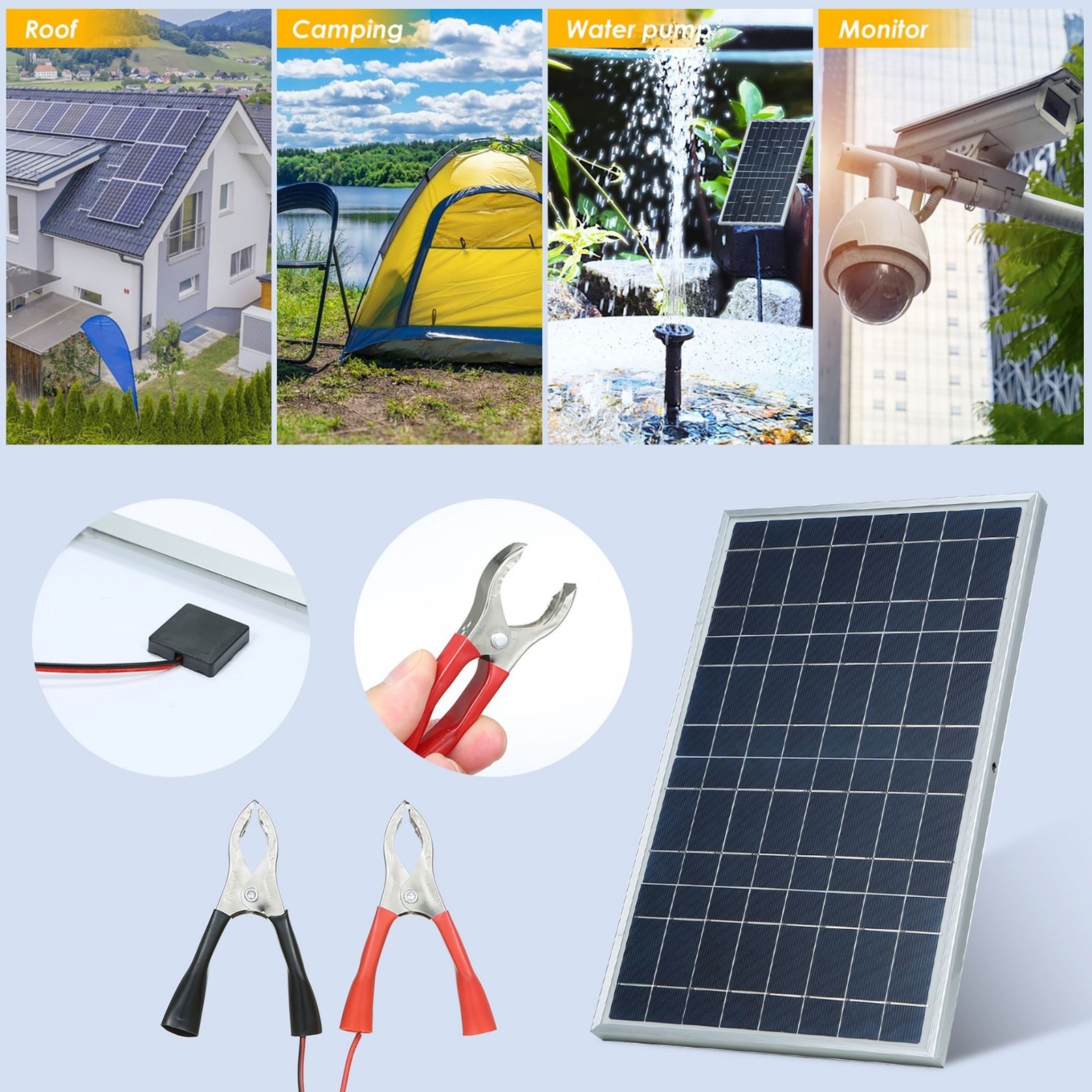 10 Watts Solar Panel Kit 12V 100A Battery Charger with Controller Caravan Boat