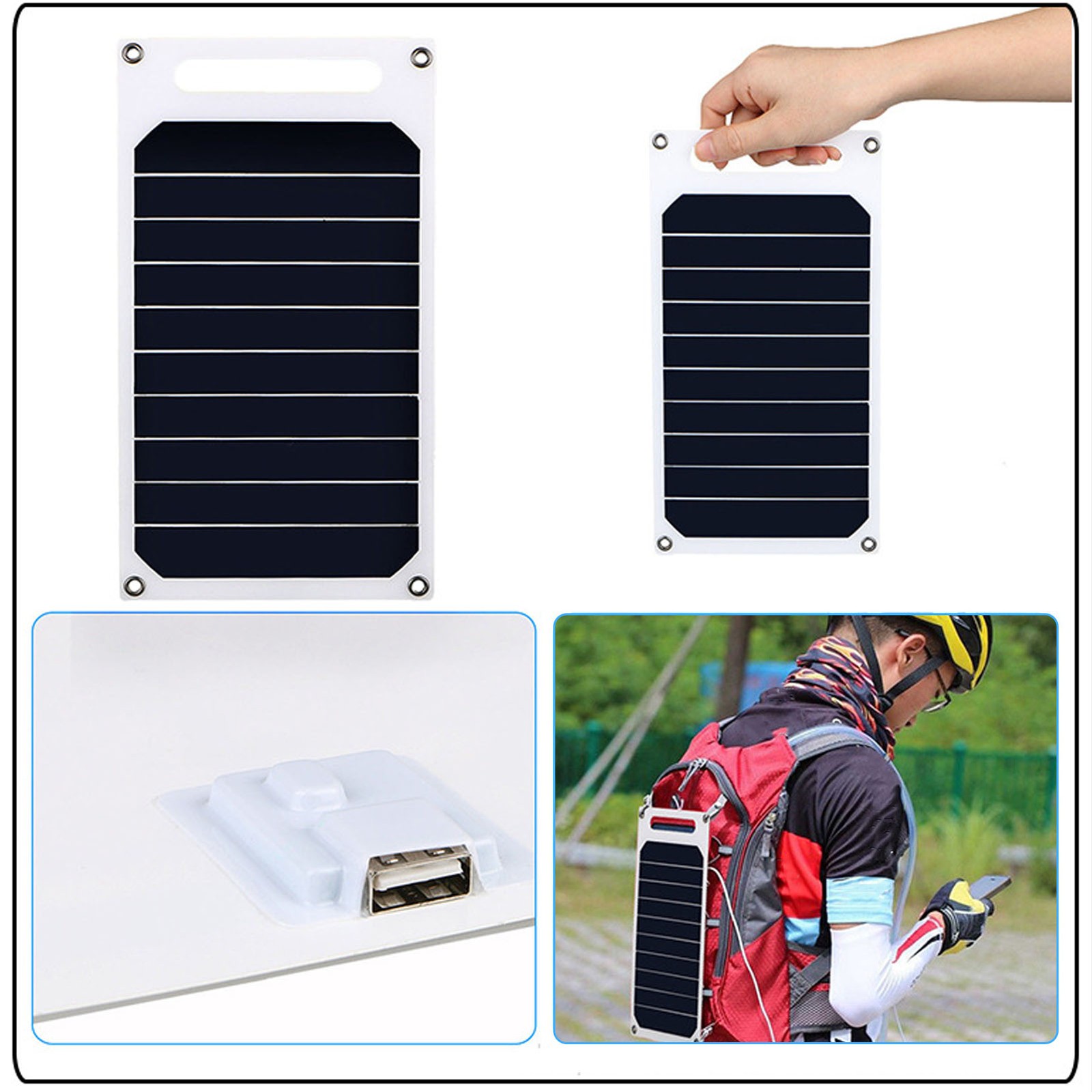 Solar Panel 6W 5V Portable Multifunctional Cell Phone Solar Panel Charger For