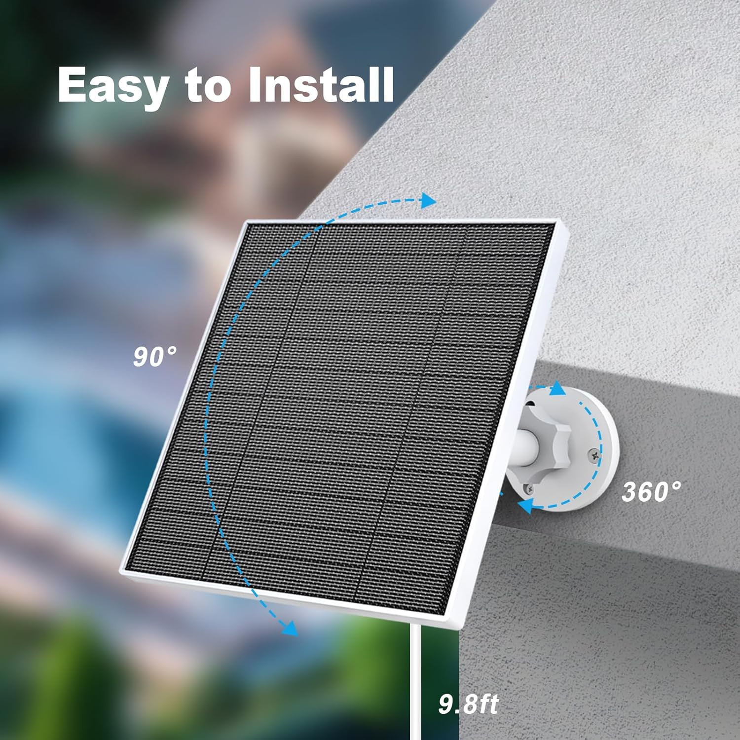 Solar Panel for Eufy Camera, 5W Solar Panel Charger Compatible with Eufycam, 5V