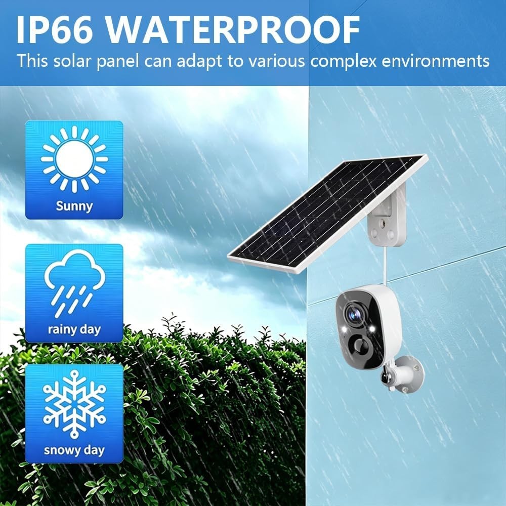 3W USB-C Eco-Friendly Solar Panel for Outdoor Security Cameras – Waterproof