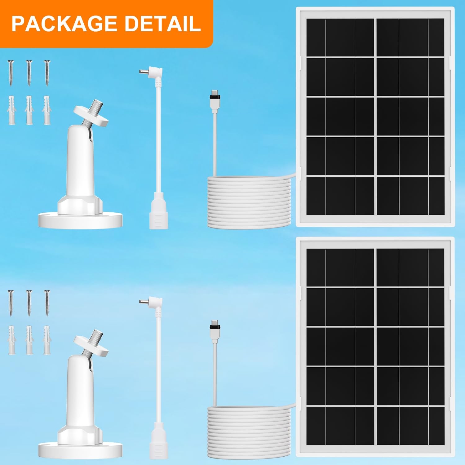 7W Solar Panel for Ring,2Pack Solar Charger for Stick Up Cam, Stick Up Cam Pr…
