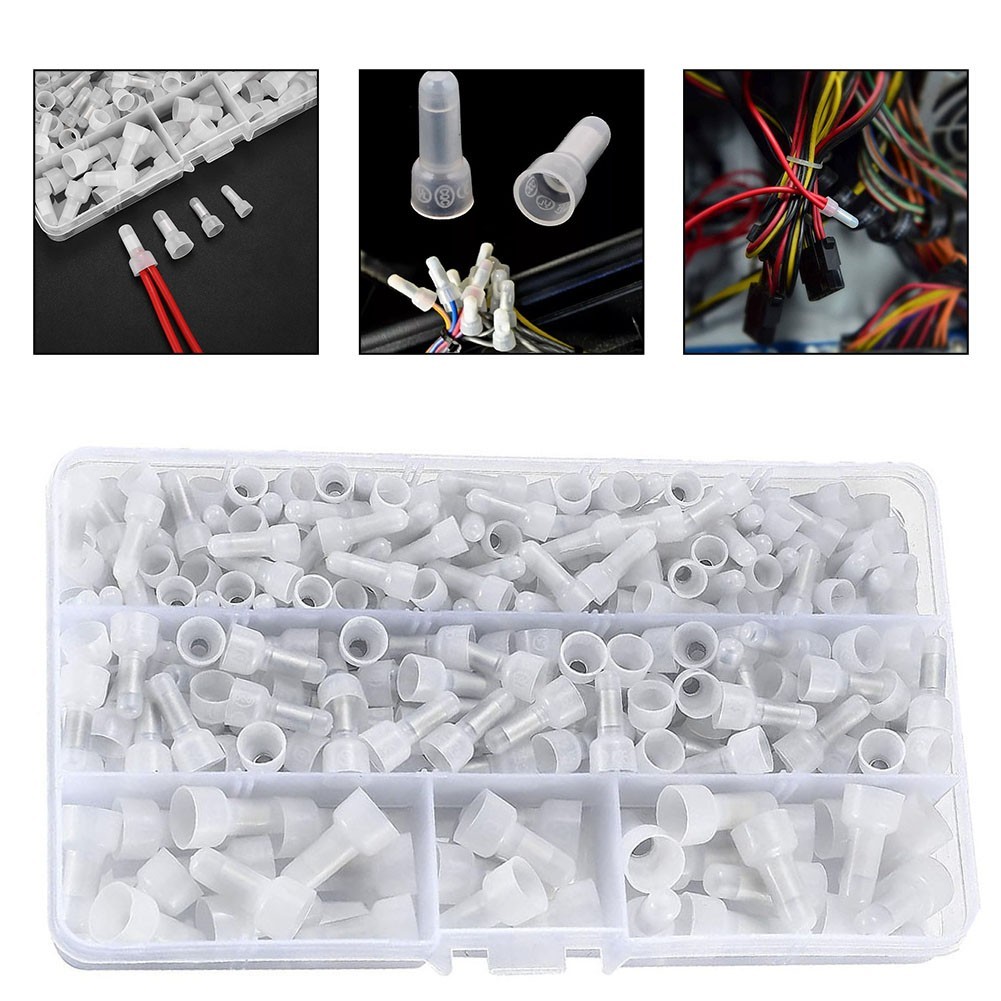 Wiring Solution 200 Pcs Closed End Crimp Connectors with Nylon Insulation