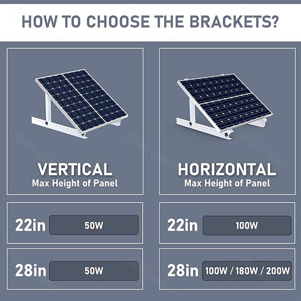 2Pcs/4Pcs Solar Panel RV Tilt Mount Brackets Roof Flat Surface Adjustable Frame