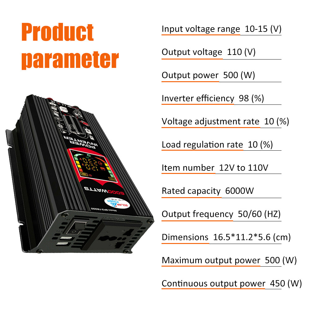 6000 Watts Solar Panel Inverter Kit 100A 12V Battery Charger With Controller