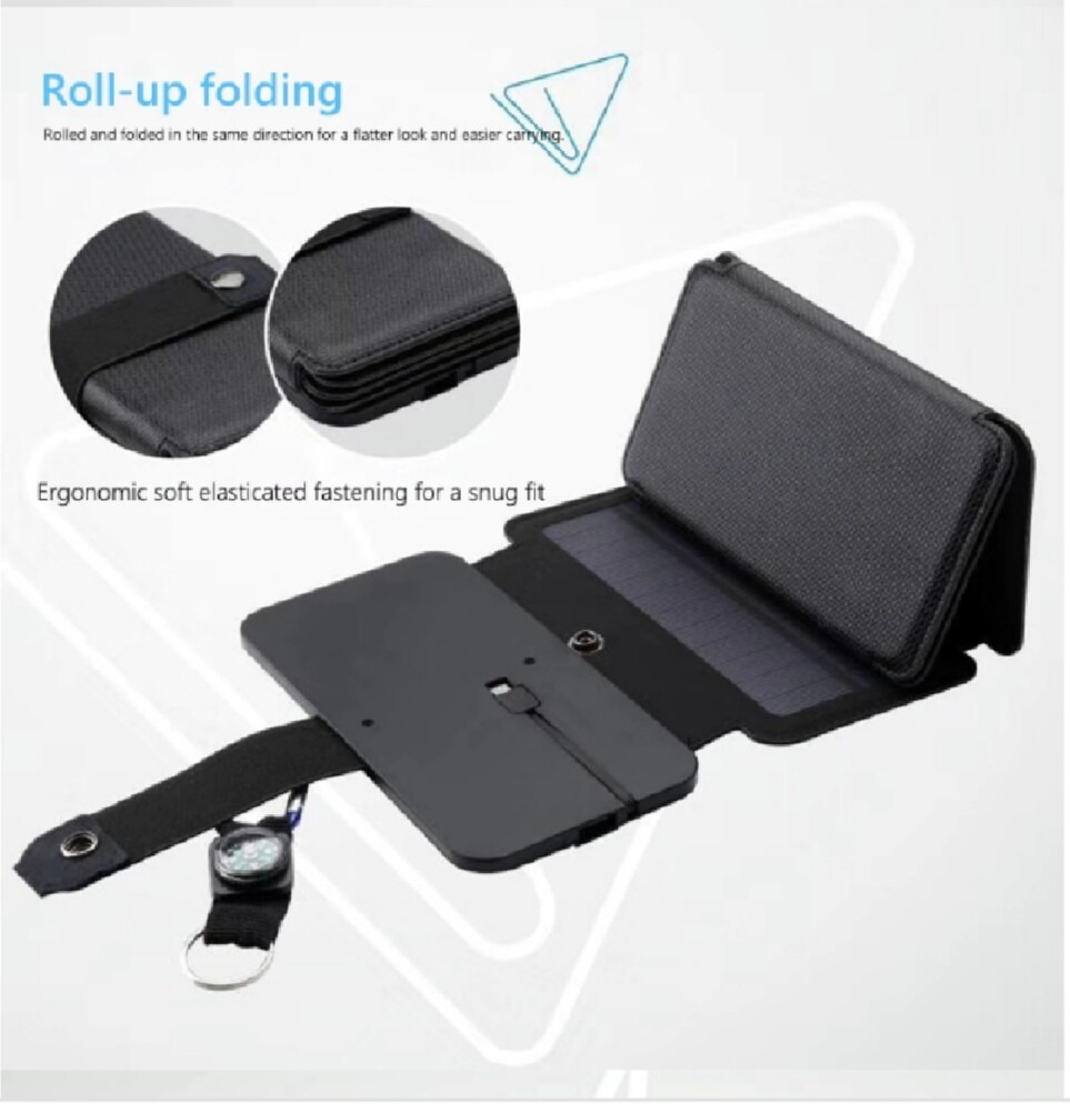 20W 5V Protable Solar 5-Panel USB Battery Charger Power Bank Outdoor Camping