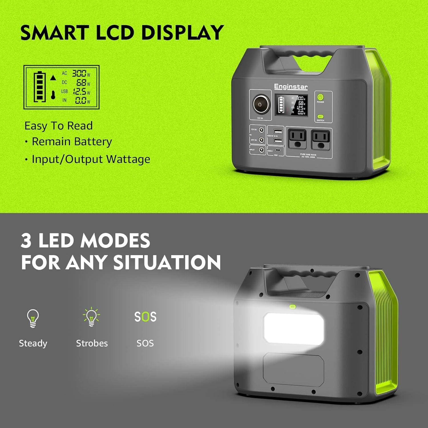 300W Portable Solar Generator, 296Wh Battery Power for Camping & RV Adventures