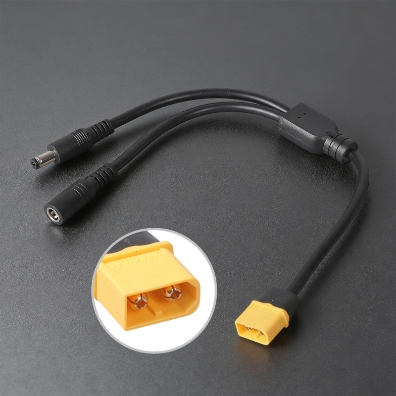 XT60 to DC5521 Connector Cable 28cm For Outdoor Power Supply And Remote Toys