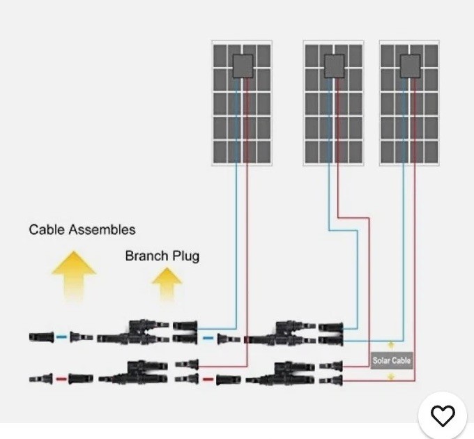 New-Solar Branch Y Connector for Parallel Connection 15 Pairs MMF+FFM