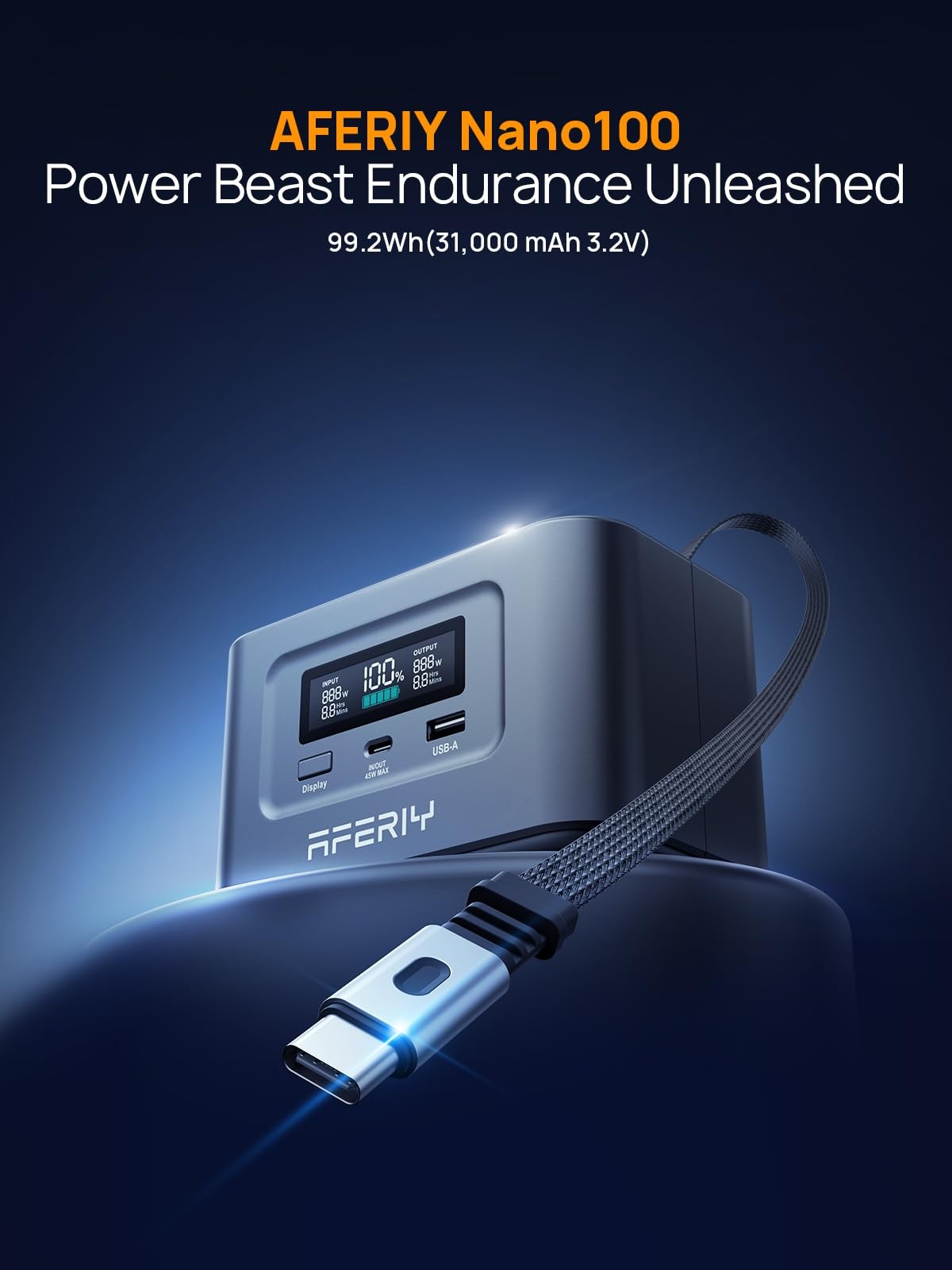 31000mAh Power Bank Station,100W PD3.0 Laptop Portable Charger, 145W Total Fa…