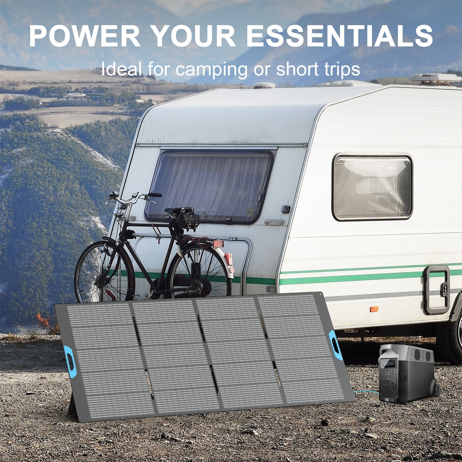 E-POWO Portable Solar Panel 400 watt for Off Grid Camping RV Solar Generator