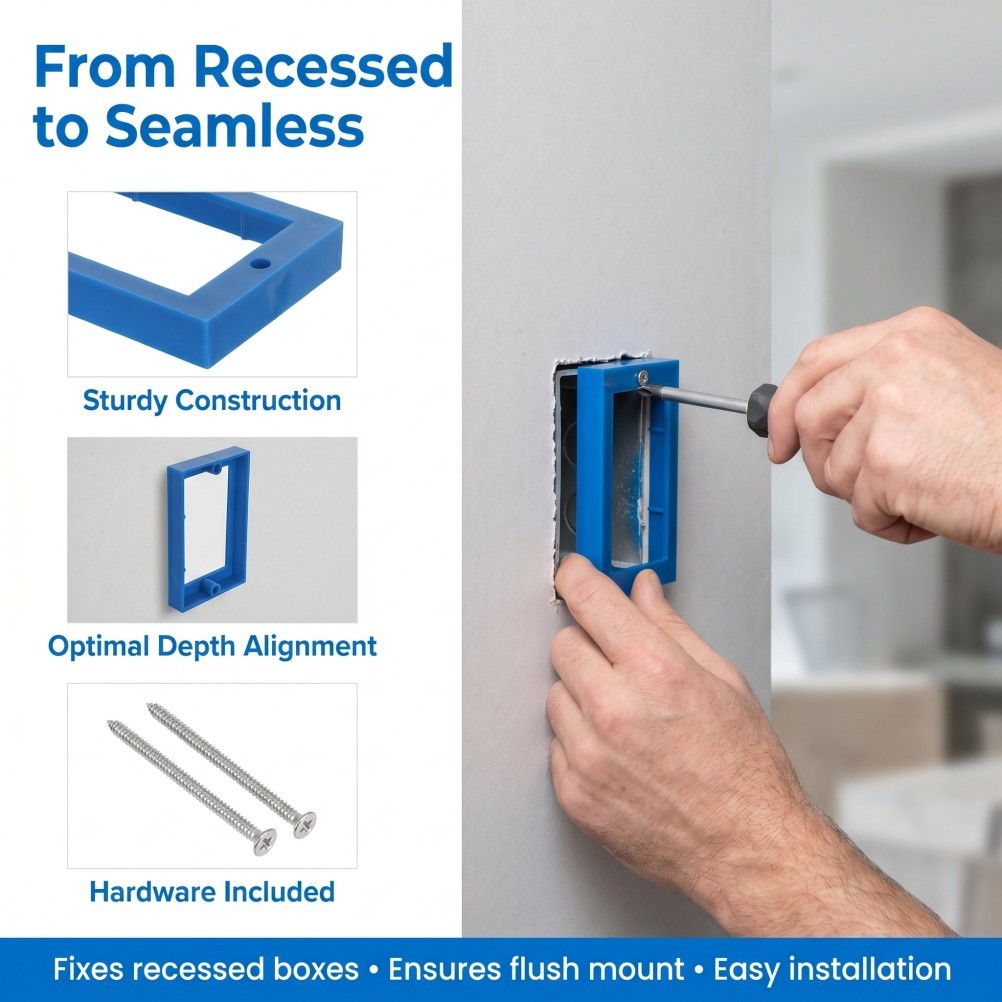 6pcs Electrical Box Extenders: Single Gang Box Extender with Screws – Wall
