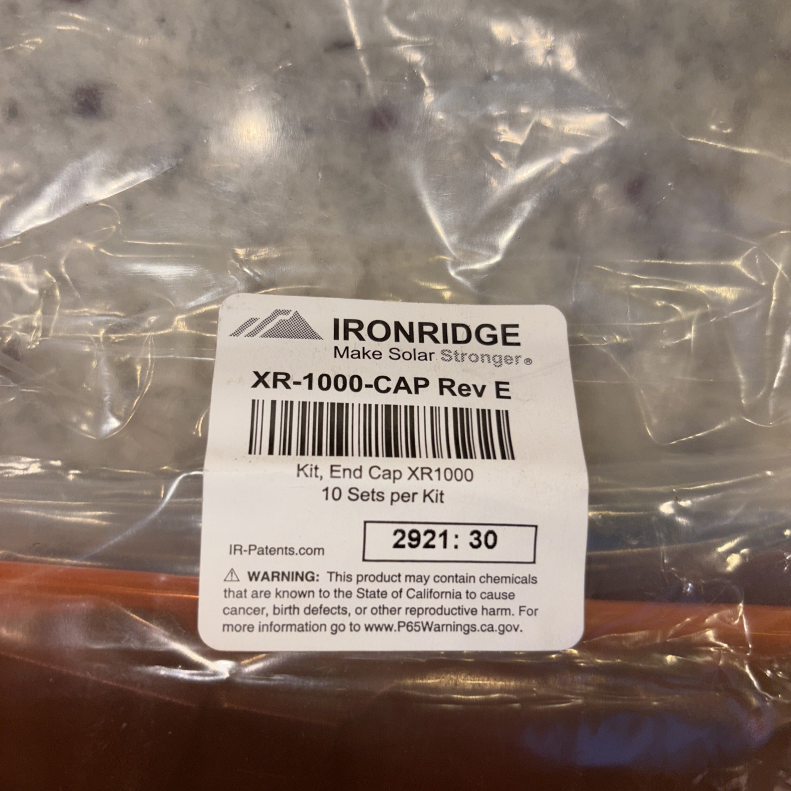 IronRidge XR-100-CAP End Caps, Pack of 10 Pair = 20 Pieces ( QTY 5 PACKS)