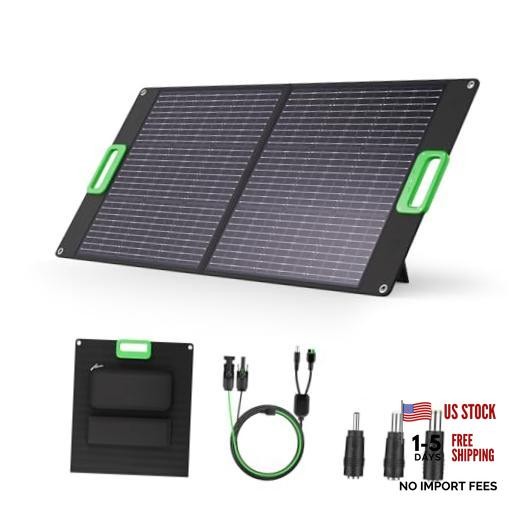 100W Portable Solar Panel for Power Station, 23.5% High Efficiency ETFE Green