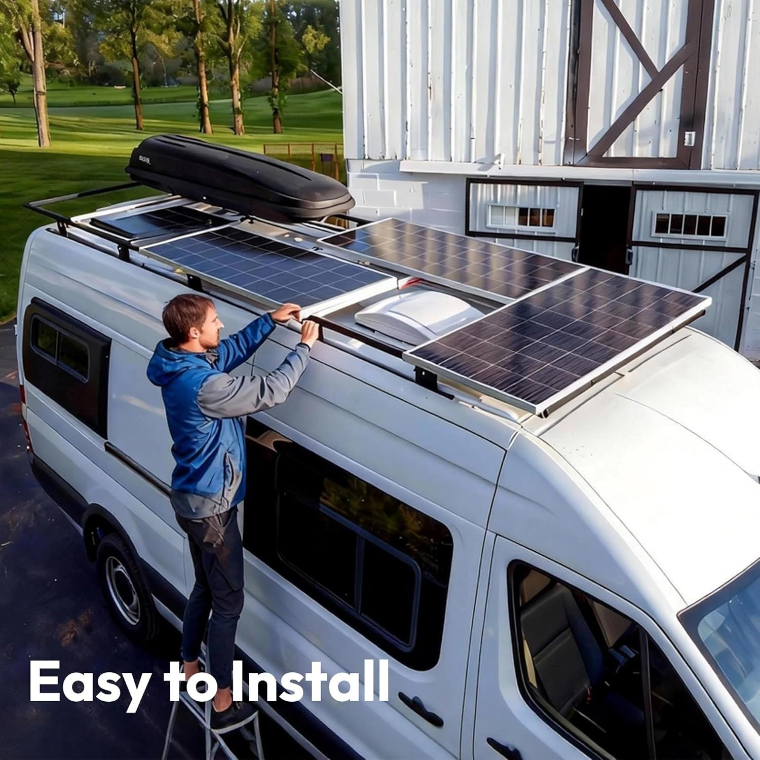 200 Watt Solar Panels, 12V 100W Solar Panel 2PCS,10BB Monocrystalline 23% High E
