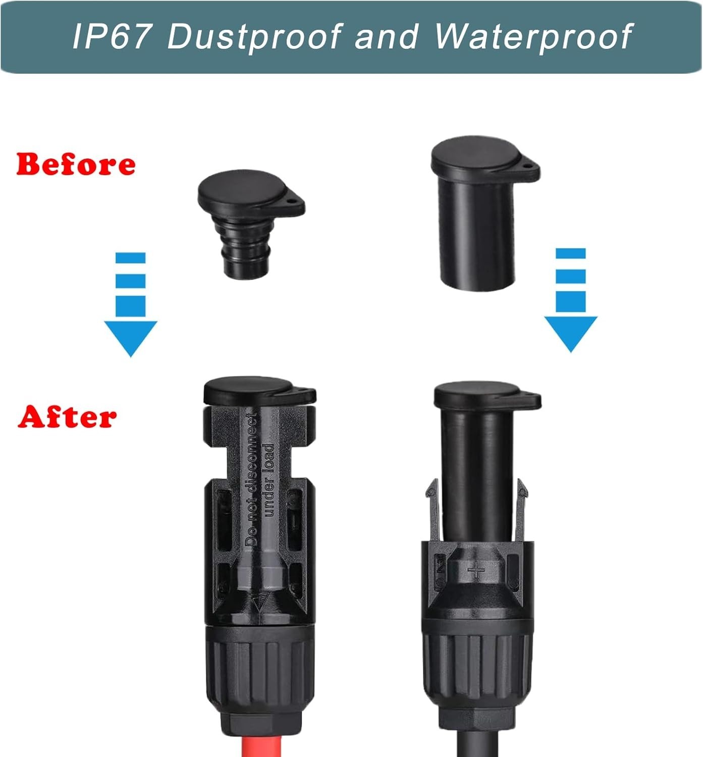 3 Pairs of Waterproof Solar Connector Dust Caps for Enhanced Solar Performance